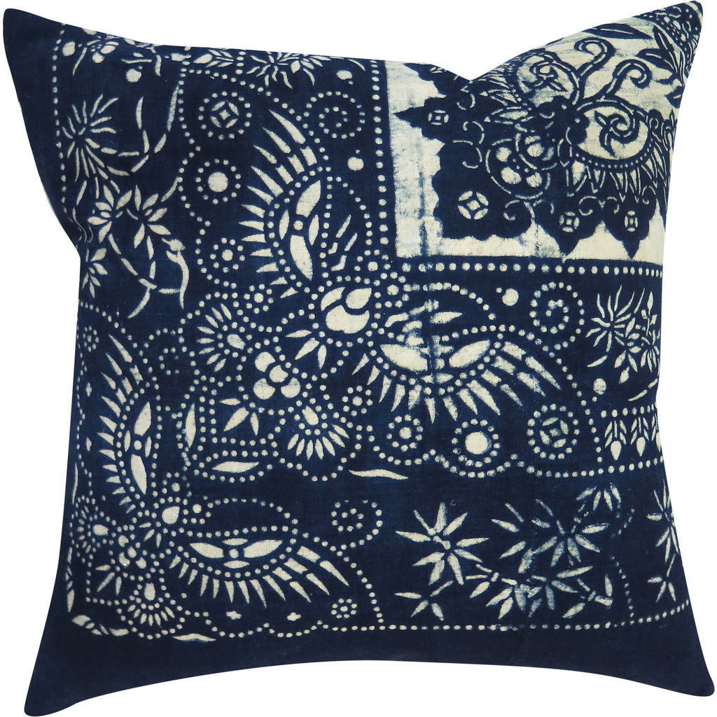 Vintage Indigo Cotton Wrapping Cloth Pillow