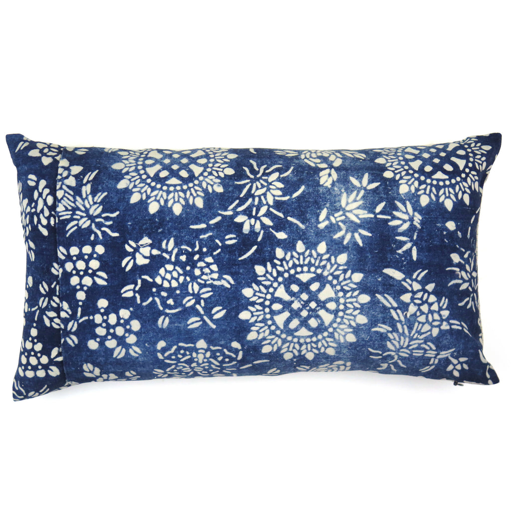 Vintage Indigo Hand-dyed Cotton Mystic Knot Pillow