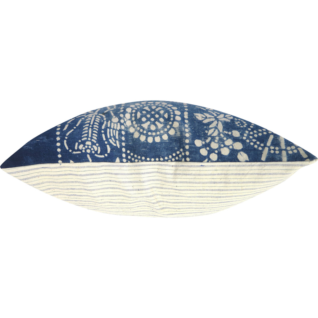 Vintage Hand-dyed Cotton Patched Indigo Pillow