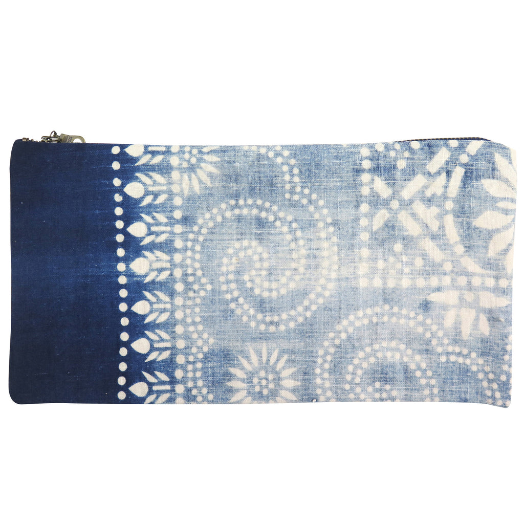 Vintage Indigo Cotton Ombre Pouch
