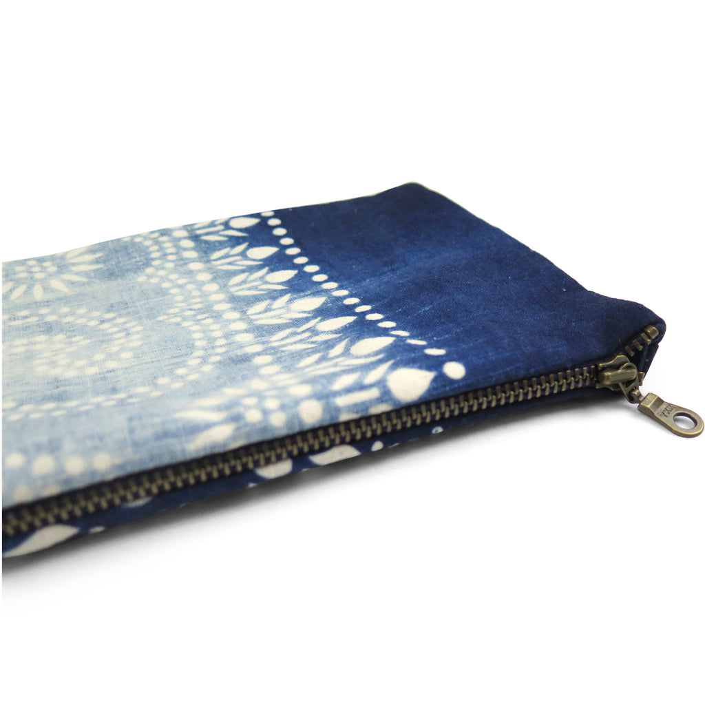 Vintage Indigo Cotton Ombre Pouch
