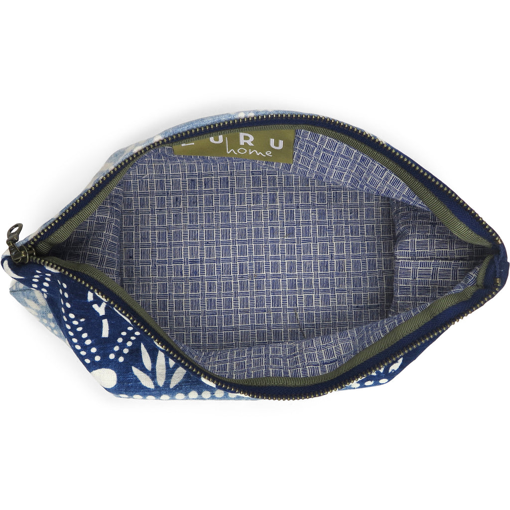 Vintage Indigo Cotton Ombre Pouch