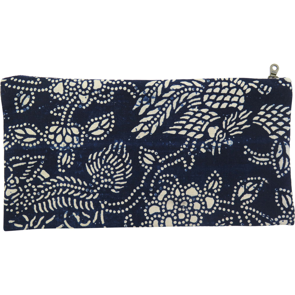 Vintage Indigo Hand-dyed Cotton Phoenix Pouch