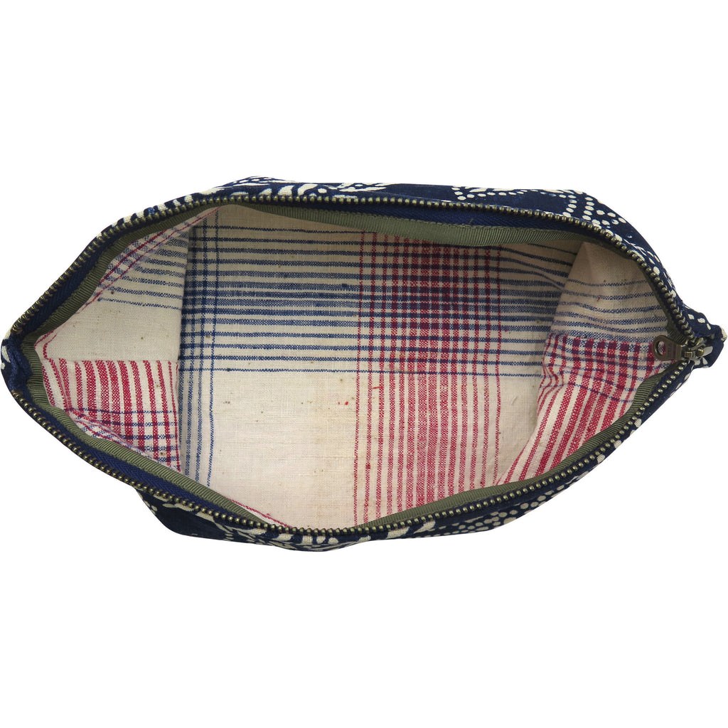 Vintage Indigo Hand-dyed Cotton Phoenix Pouch