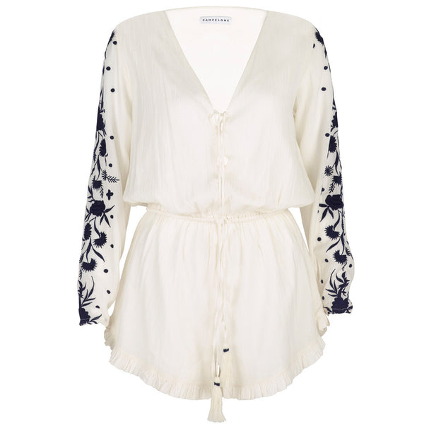 Embroidered Cotton 55 Playsuit