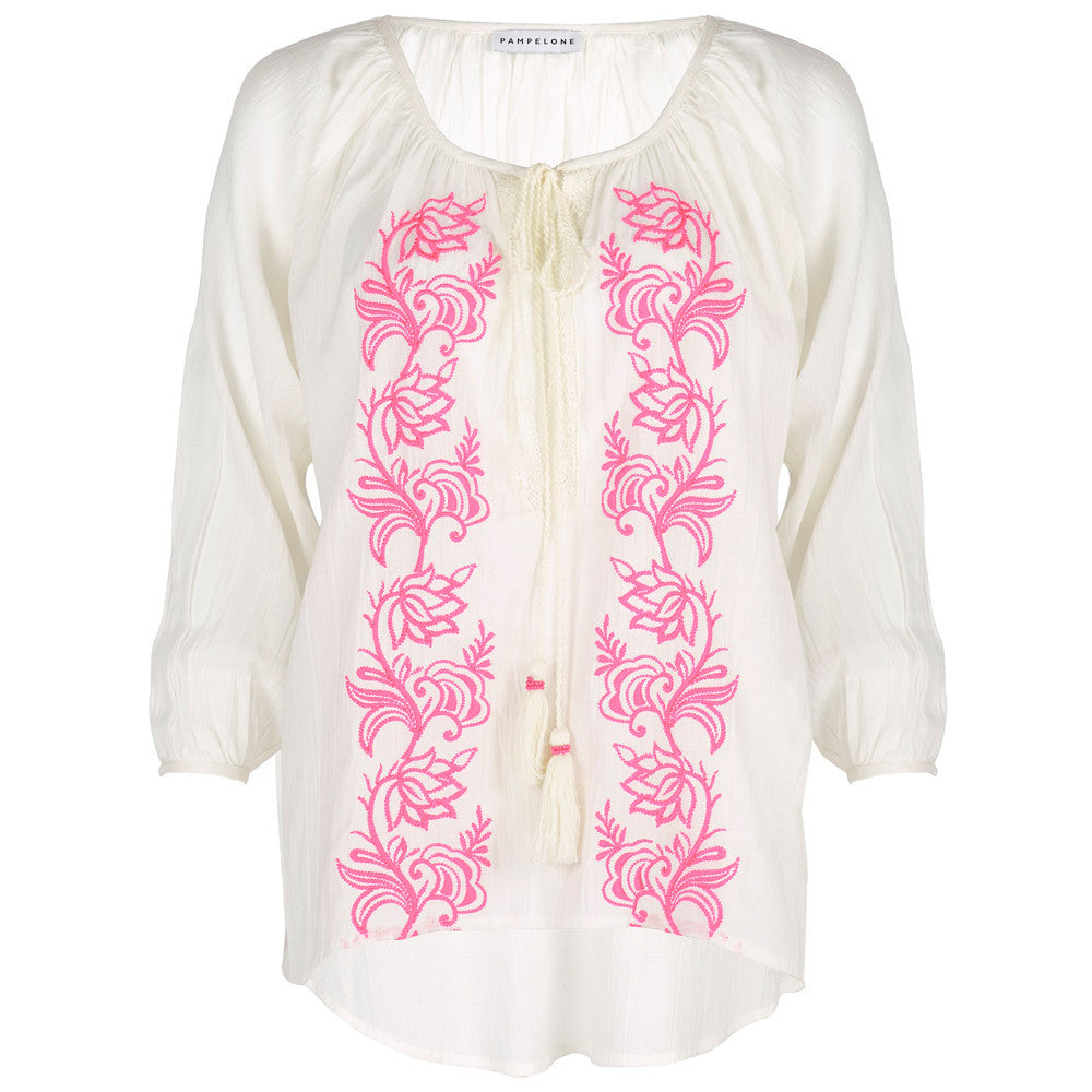 Embroidered Cotton Bou Bou Blouse