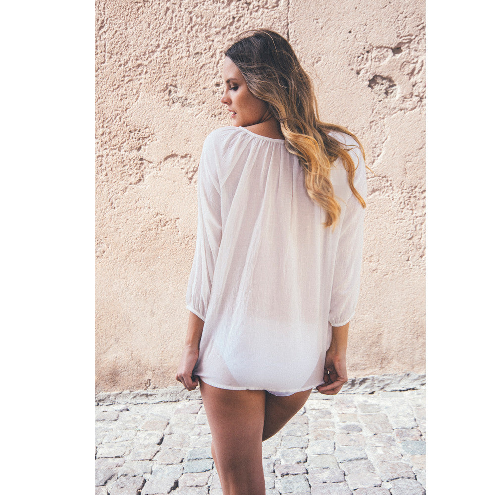 Embroidered Cotton Bou Bou Blouse