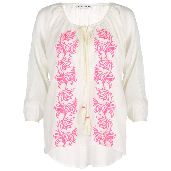 Embroidered Cotton Bou Bou Blouse