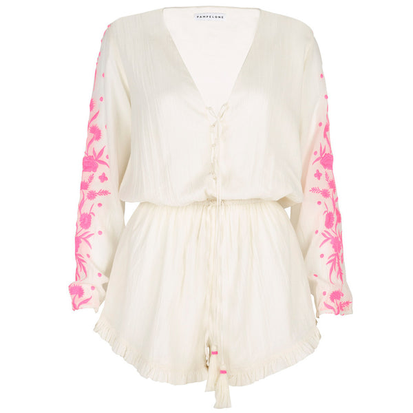 Embroidered Cotton Ponnant Playsuit