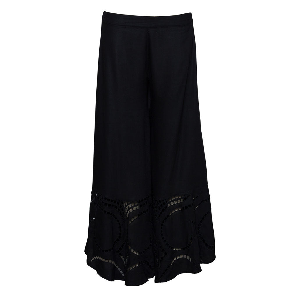 Sld Black Peggy Emb Pant