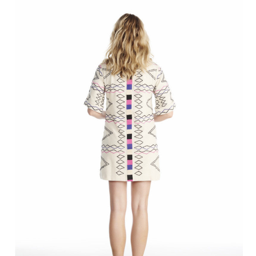 Ivory Raw Silk Sabrina Mini Dress