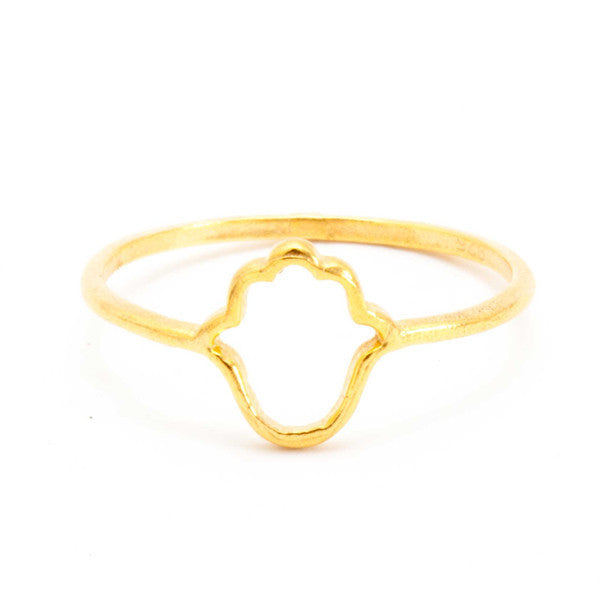 Gold Hand of Fatima Ring
