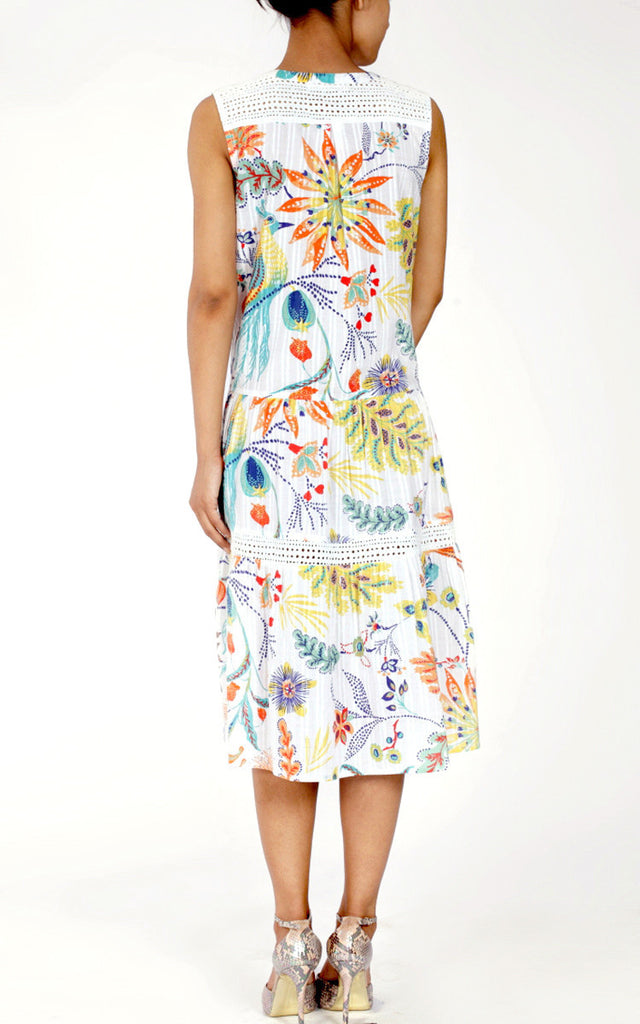 White Garden Cotton Tiger Dress