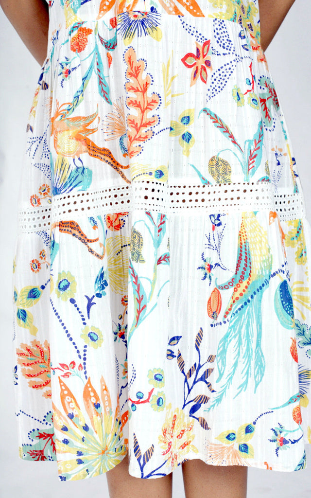 White Garden Cotton Tiger Dress