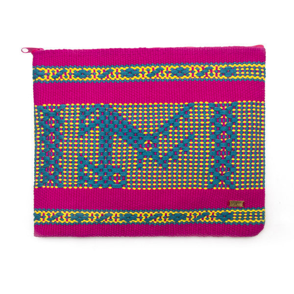 Embroidered Pink Miya Clutch