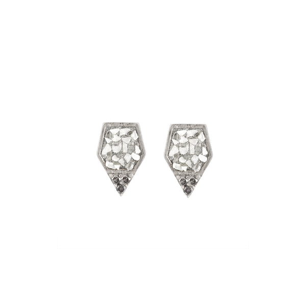 Silver and Diamond Ziva Studs