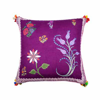 Ancient Purple Floral Cushion