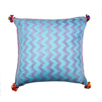 Bright Blue Zig Zag Cushion