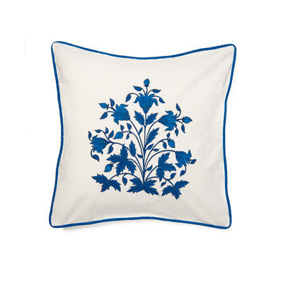 Navy Burst Mughal Flower Cushion Cover