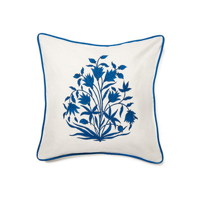 Navy Mughal Flower Cushion Cover