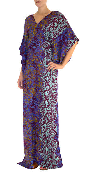 Printed Silk Kimono Sleeve Caftan
