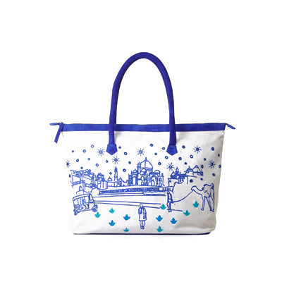 Blue and White Kanta Weekender