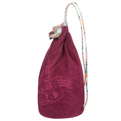 Burgundy Aztec Cotton Backpack