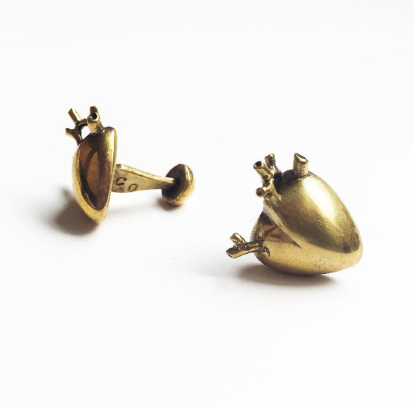 Gold Plated Heart Cufflinks