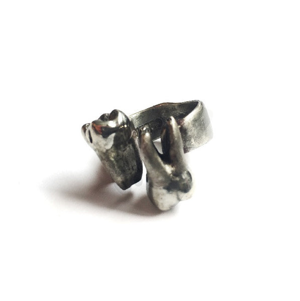 Silver Double Tooth Ring