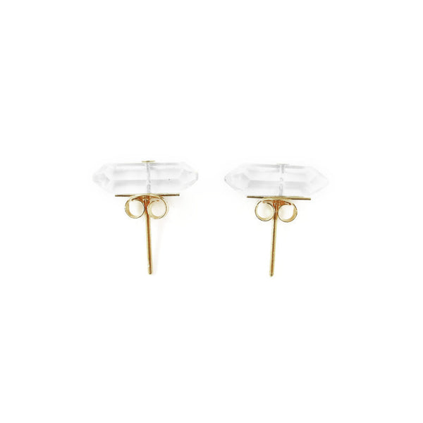 18K Gold Rock Crystal Earrings