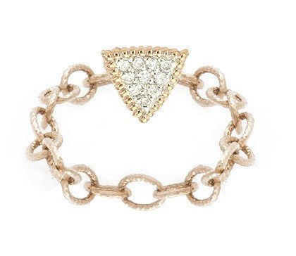 Gold Link Diamond Triangle Bracelet