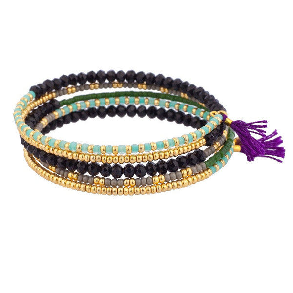 Purple Tassel Jane Wire Wrap Bracelet