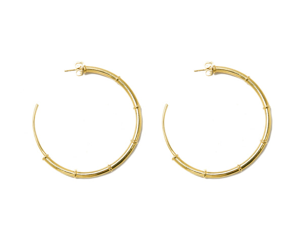 Gold Plated Brass Turka Hoop Earrings