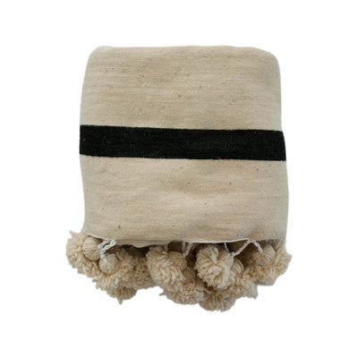Single Stripe Pom Pom Throw