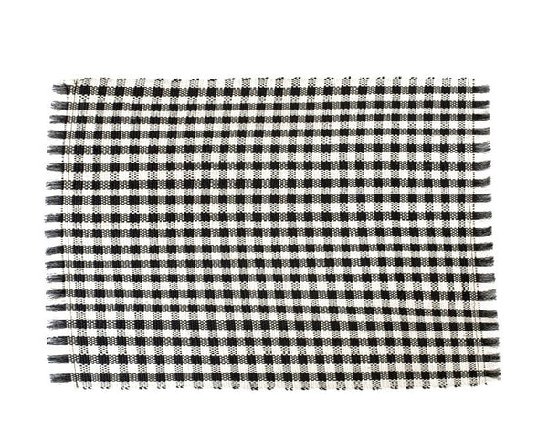 Black and White Check Henequen Place Mat