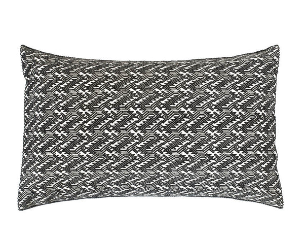 Grey Brocaded Rectangle Cushion