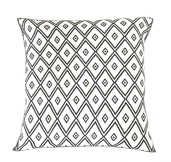 White Brocaded Square Cushion