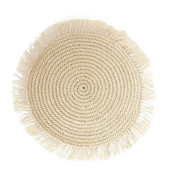 Cream Fringed Henequen Placemats