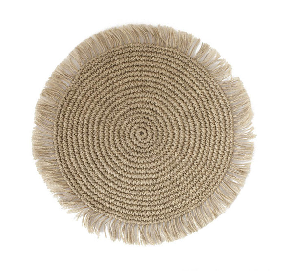 Tan Fringed Henequen Placemats