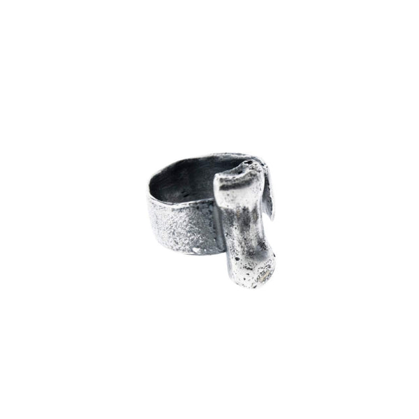 Short Silver Plated Falange Ring