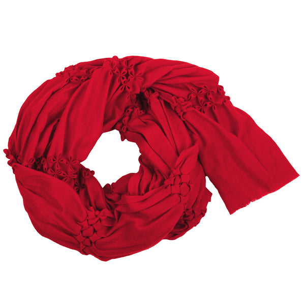 Chilli Red Structure Garland Cashmere Scarf