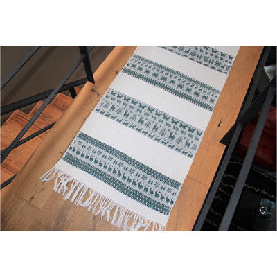 Green Handwoven Table Runner and Rug