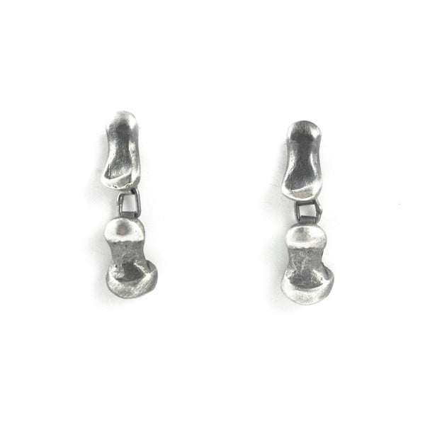 Double Silver Plated Phalange Earrings