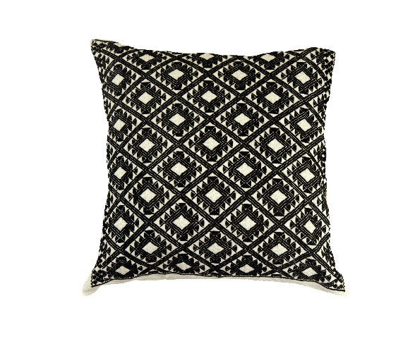 Grey Brocaded Square Cushion