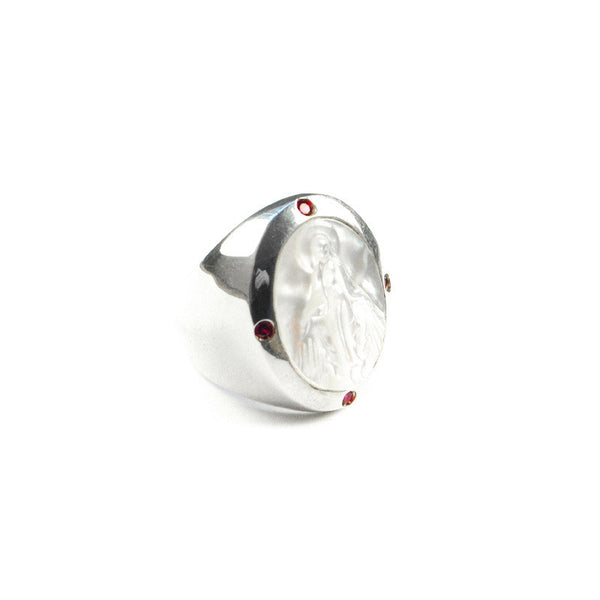 Virgin Ruby and Mother of Pearl Ring